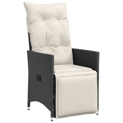 Vrtna garnitura - 9-dijelni vrtni blagovaonski set s jastucima crni od poliratana - 190 x 90 x 75 cm s podignutom nogom 8 Cijena