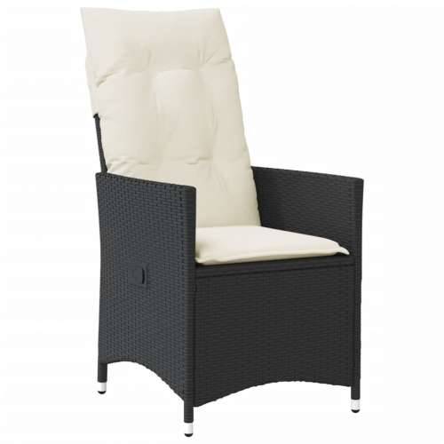 Vrtna garnitura - 9-dijelni vrtni blagovaonski set s jastucima crni od poliratana - 190 x 90 x 75 cm s podignutom nogom 8 Cijena