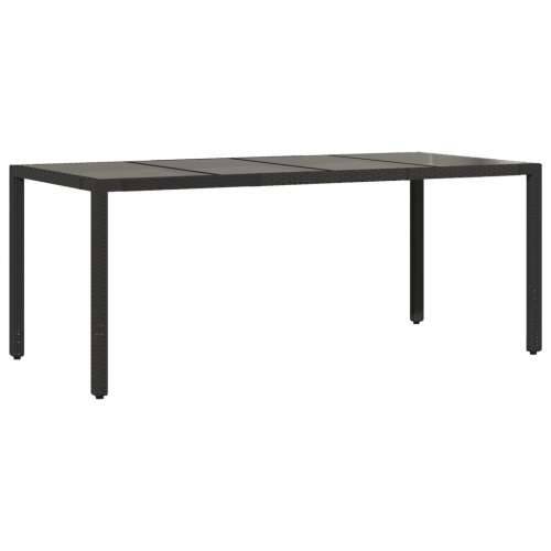 Vrtna garnitura - 9-dijelni vrtni blagovaonski set s jastucima crni od poliratana - 190 x 90 x 75 cm s podignutom nogom 8 Cijena