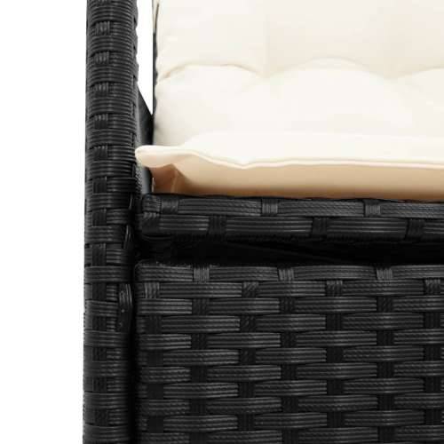 Vrtna garnitura - 9-dijelni vrtni blagovaonski set s jastucima crni od poliratana - 190 x 90 x 75 cm s podignutom nogom 8 Cijena