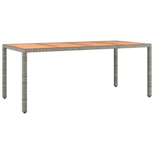 Vrtna garnitura - 7-dijelni vrtni blagovaonski set sivi od poliratana - 190 x 90 x 75 cm Bez naslona za noge 6 Cijena