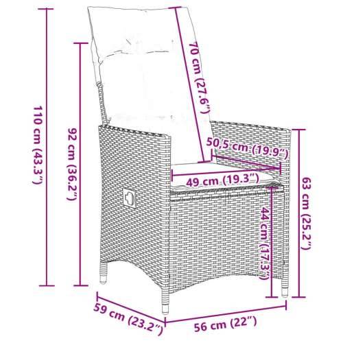 Vrtna garnitura - 7-dijelni vrtni blagovaonski set sivi od poliratana - 190 x 90 x 75 cm Bez naslona za noge 6 Cijena