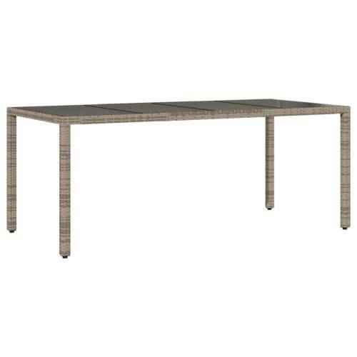 Vrtna garnitura - 7-dijelni vrtni blagovaonski set sivi od poliratana - 190 x 90 x 75 cm Bez naslona za noge 6 Cijena