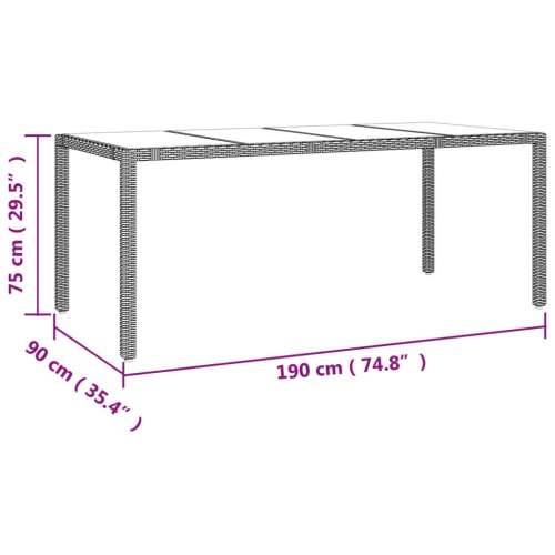 Vrtna garnitura - 7-dijelni vrtni blagovaonski set od poliratana s jastucima bež - 190 x 90 x 75 cm bez podignute noge 6 Cijena