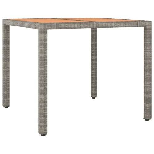Vrtna garnitura - 5-dijelni vrtni blagovaonski set sivi od poliratana - 90 x 90 x 75 cm pe rattan and wood 4 Cijena