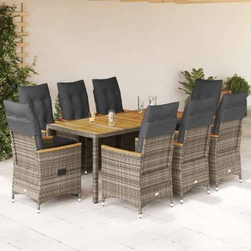 Vrtna garnitura - 9-dijelni vrtni blagovaonski set sivi od poliratana - 190 x 90 x 75 cm pe rattan 8 Cijena