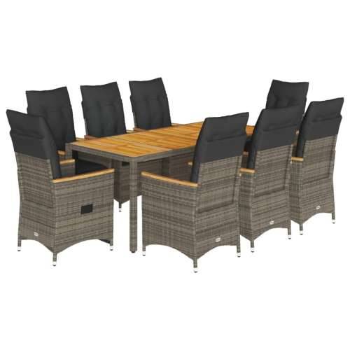Vrtna garnitura - 9-dijelni vrtni blagovaonski set sivi od poliratana - 190 x 90 x 75 cm pe rattan 8 Cijena