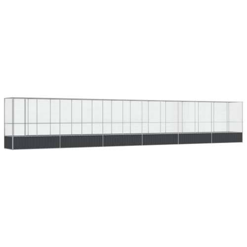 Kavez za ptice s produžetkom srebrni 1250,5x107x212 cm čelični - 1250.5 x 107 x 212 cm Cijena