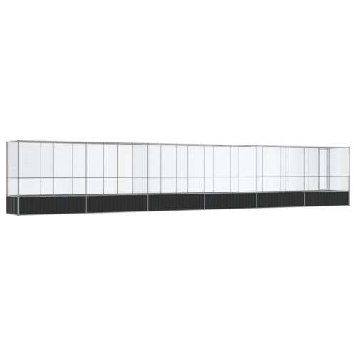 Kavez za ptice s produžetkom srebrni 1250,5x107x212 cm čelični - 1250.5 x 107 x 212 cm Cijena