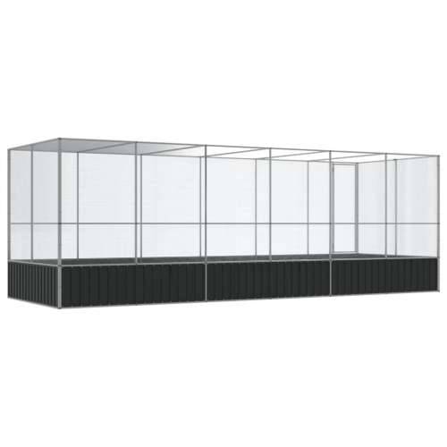 Kavez za ptice s produžetkom srebrni 625x207x212 cm čelični - 625 x 207 x 212 cm Cijena