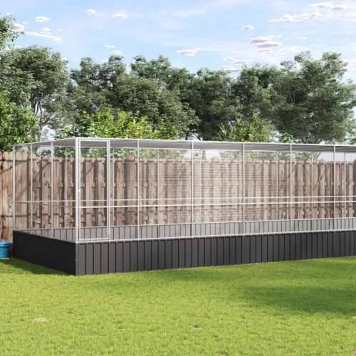 Kavez za ptice s produžetkom srebrni 725x307x212 cm čelični - 725 x 307 x 212 cm Cijena