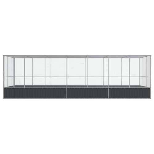 Kavez za ptice s produžetkom srebrni 725x307x212 cm čelični - 725 x 307 x 212 cm Cijena