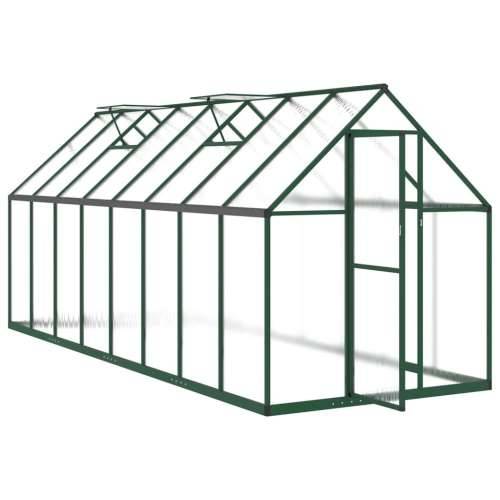 Staklenik s okvirom zeleni 445 x 169 x 195 cm aluminijski - Zelena 445 x 169 x 195 cm 1 Cijena