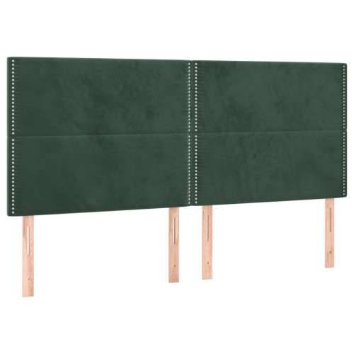 Krevet s oprugama i madracem tamnozeleni 160x200 cm baršunasti - Tamnozelena 160 x 200 cm Obično s čavlima Cijena