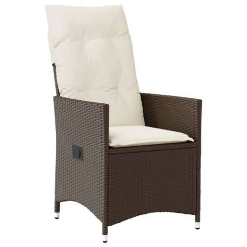 Vrtna garnitura - 7-dijelni vrtni blagovaonski set s jastucima poliratan smeđi - 150 x 90 x 75 cm bez podignute noge 6 Cijena