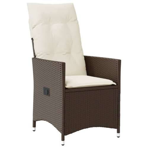 Vrtna garnitura - 9-dijelni vrtni blagovaonski set s jastucima poliratan smeđi - 190 x 90 x 75 cm s podignutom nogom 8 Cijena