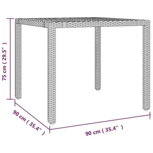 Vrtna garnitura - 5-dijelni vrtni blagovaonski set s jastucima od poliratana crni - 90 x 90 x 75 cm pe rattan 4 Cijena