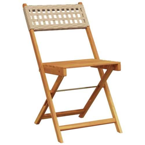 Vrtna garnitura - 5-dijelni vrtni blagovaonski set bež poliratana i masivno drvo - Bež 90 x 90 x 75 cm 1 Cijena