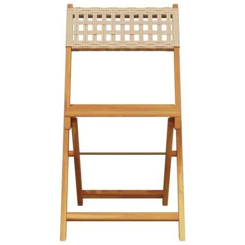 Vrtna garnitura - 5-dijelni vrtni blagovaonski set bež poliratana i masivno drvo - Bež 90 x 90 x 75 cm 1 Cijena