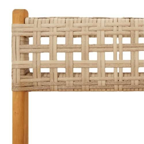 Vrtna garnitura - 5-dijelni vrtni blagovaonski set bež poliratana i masivno drvo - Bež 90 x 90 x 75 cm 1 Cijena
