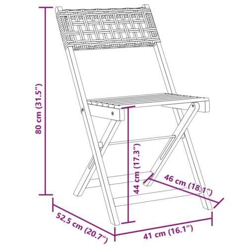 Vrtna garnitura - 5-dijelni vrtni blagovaonski set bež poliratana i masivno drvo - Bež 90 x 90 x 75 cm 1 Cijena