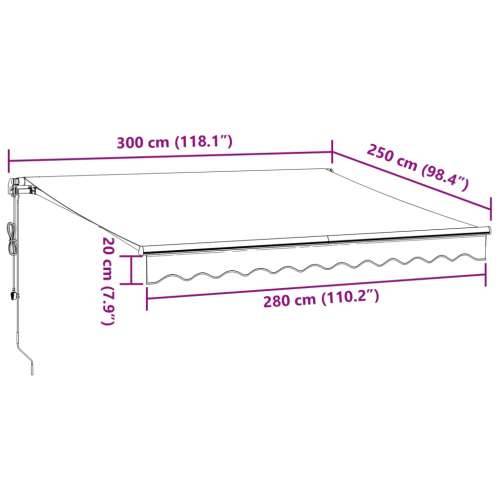Tenda na automatsko uvlačenje antracit i bijela 300 x 250 cm - Antracit i bijela 300 x 250 cm 1 Cijena