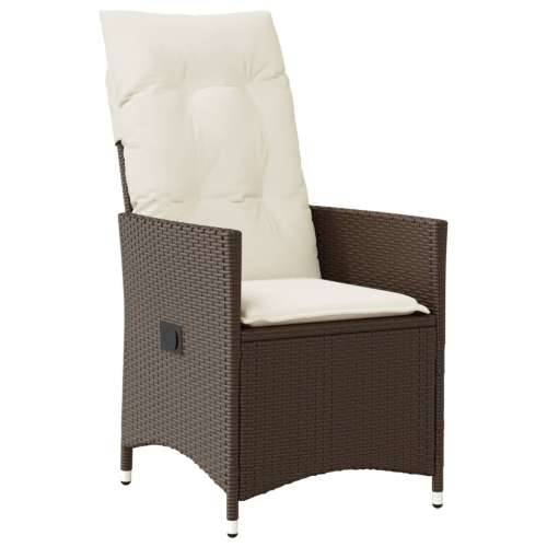 Vrtna garnitura - 7-dijelni vrtni blagovaonski set s jastucima poliratan smeđi - 150 x 90 x 75 cm s podignutom nogom 6 Cijena