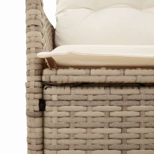 Vrtna garnitura - 5-dijelni vrtni blagovaonski set od poliratana s jastucima bež - 90 x 90 x 75 cm s podignutom nogom 4 Cijena