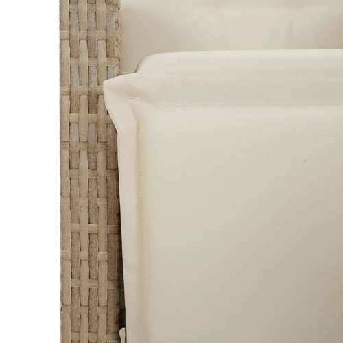 Vrtna garnitura - 5-dijelni vrtni blagovaonski set od poliratana s jastucima bež - 90 x 90 x 75 cm s podignutom nogom 4 Cijena