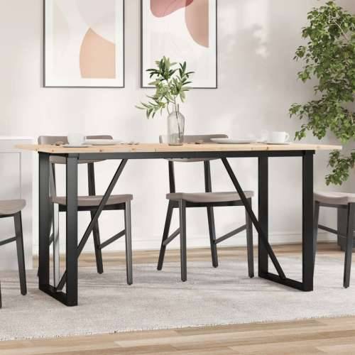Blagovaonski stol O-oblika 140x80x75 cm od borovine i čelik - 140 x 80 x 75 cm 1 O-oblik O-okvir Cijena