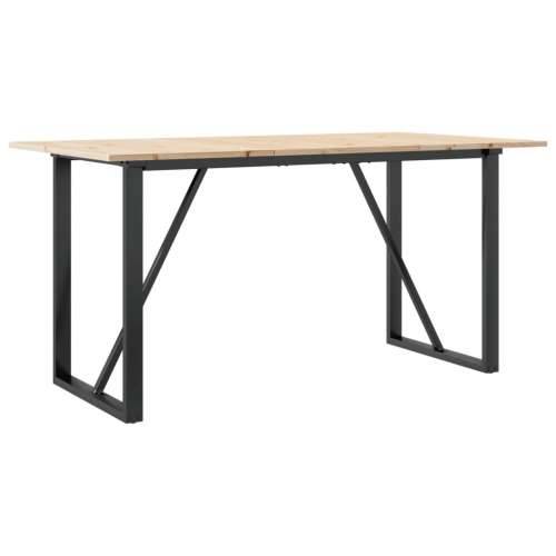 Blagovaonski stol O-oblika 140x80x75 cm od borovine i čelik - 140 x 80 x 75 cm 1 O-oblik O-okvir Cijena