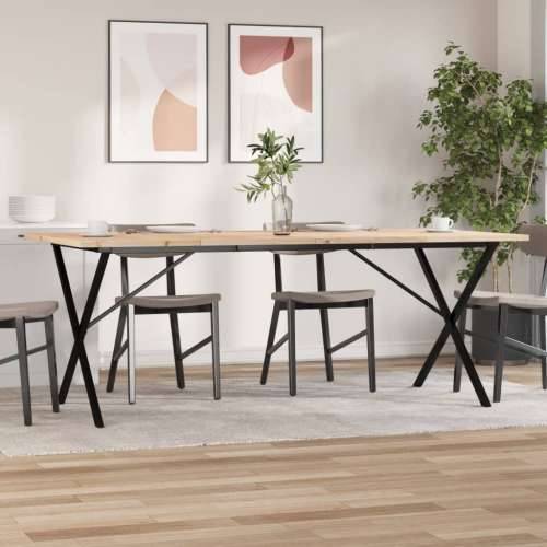 Blagovaonski stol X-oblika 200x100x75,5cm od borovine i čelik - 200 x 100 x 75.5 cm 1 Oblik slova X x-okvir Cijena
