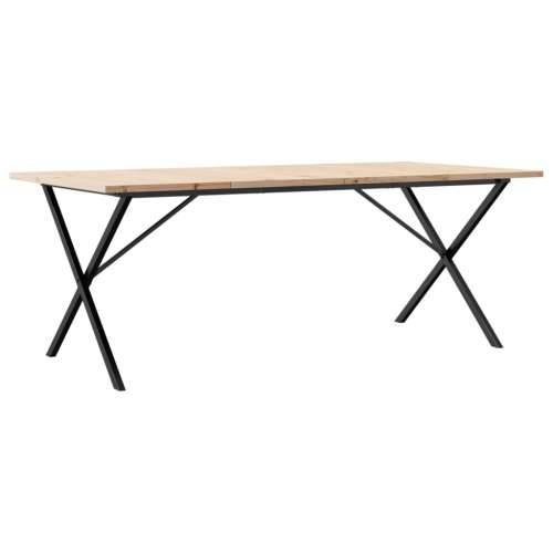 Blagovaonski stol X-oblika 200x100x75,5cm od borovine i čelik - 200 x 100 x 75.5 cm 1 Oblik slova X x-okvir Cijena