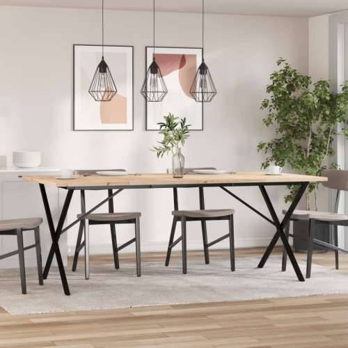 Blagovaonski stol X-oblika 200x100x75,5cm od borovine i čelik - 200 x 100 x 75.5 cm 1 Oblik slova X x-okvir Cijena