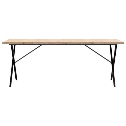 Blagovaonski stol X-oblika 200x100x75,5cm od borovine i čelik - 200 x 100 x 75.5 cm 1 Oblik slova X x-okvir Cijena