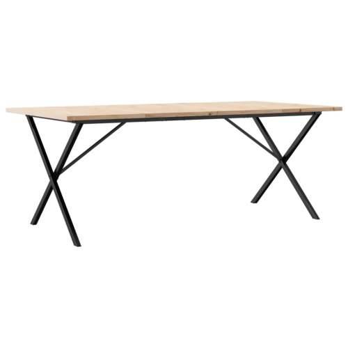 Blagovaonski stol X-oblika 200x100x75,5cm od borovine i čelik - 200 x 100 x 75.5 cm 1 Oblik slova X x-okvir Cijena
