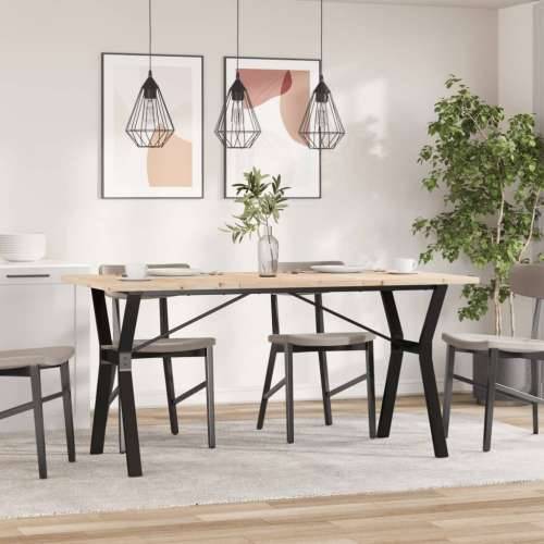 Blagovaonski stol Y-oblika 140x80x75,5 cm od borovine i čelik - 140 x 80 x 75.5 cm 1 Oblik slova Y y-okvir Cijena