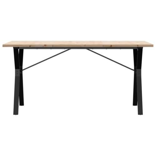 Blagovaonski stol Y-oblika 140x80x75,5 cm od borovine i čelik - 140 x 80 x 75.5 cm 1 Oblik slova Y y-okvir Cijena