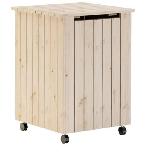 Košara za rublje s kotačima RANA 45x45x64 cm masivna borovina - Prirodna 1 Okomite pruge Cijena