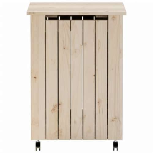 Košara za rublje s kotačima RANA 45x45x64 cm masivna borovina - Prirodna 1 Okomite pruge Cijena