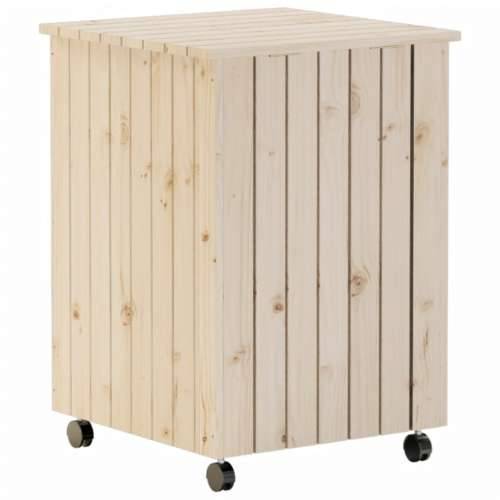 Košara za rublje s kotačima RANA 45x45x64 cm masivna borovina - Prirodna 1 Okomite pruge Cijena