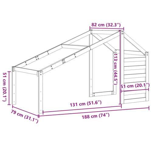 Krov za dječji krevet bijeli 188 x 82 x 113 cm masivna borovina - Bijela 188 x 82 x 113 cm Cijena