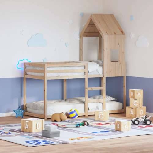 Krov za dječji krevet 60 x 99 x 139,5 cm od masivne borovine - Prirodna 60 x 99 x 139.5 cm Cijena