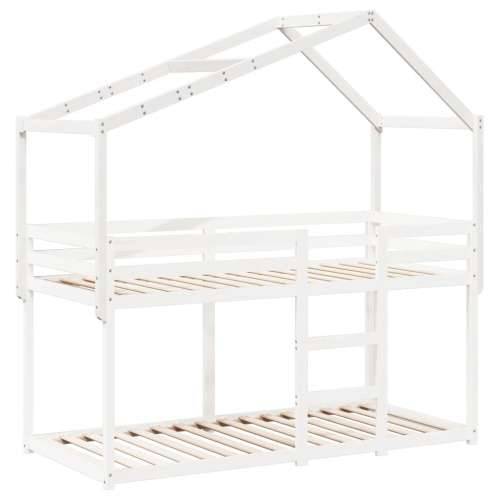 Krov za dječji krevet bijeli 213x85,5x144,5 cm masivna borovina - Bijela 213 x 85.5 x 144.5 cm Cijena