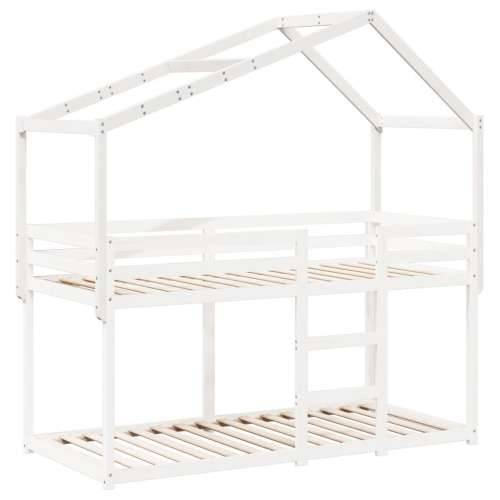 Krov za dječji krevet bijeli 203x80,5x142 cm masivna borovina - Bijela 203 x 80.5 x 142 cm Cijena
