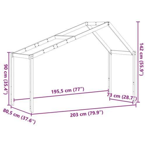 Krov za dječji krevet bijeli 203x80,5x142 cm masivna borovina - Bijela 203 x 80.5 x 142 cm Cijena