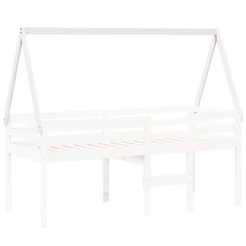 Krov za dječji krevet bijeli 209x85,5x88 cm masivna borovina - Bijela 209 x 85.5 x 88 cm Cijena