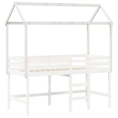 Krov za dječji krevet bijeli 207x95,5x159 cm masivna borovina - Bijela 207 x 95.5 x 159 cm Cijena