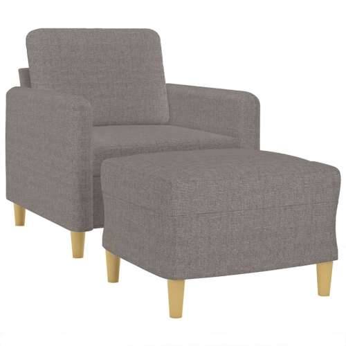 Fotelja s tabureom smeđesiva 60 cm od tkanine - Sivo-smeđa Cijena