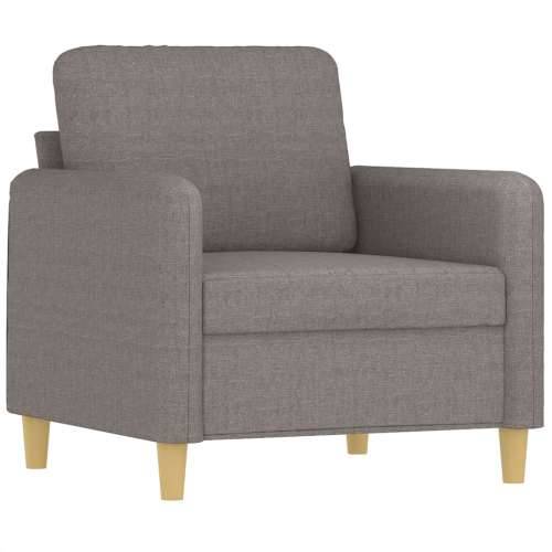 Fotelja s tabureom smeđesiva 60 cm od tkanine - Sivo-smeđa Cijena